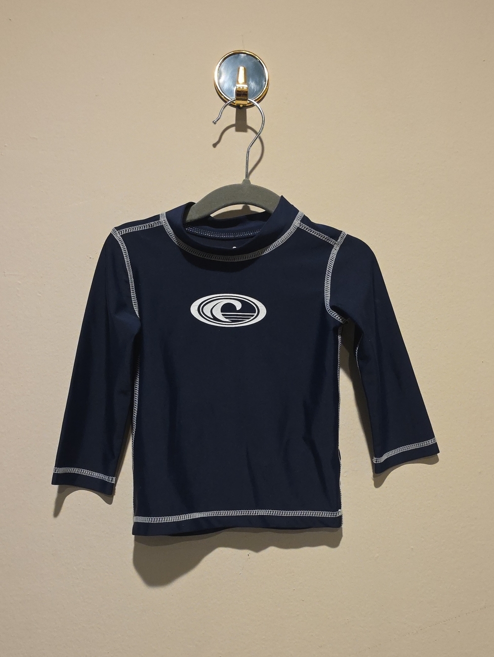 Kids Navy Blue Long Sleeve Rash Guard Swim Shirt - Koala Baby 12 Months 12m